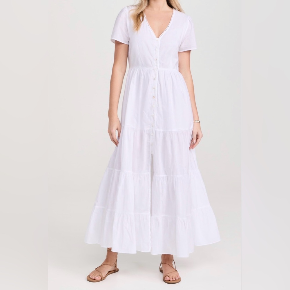 White Playa Lucila Button Maxi Dress